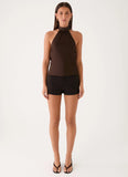 Keena Scarf Top Chocolate