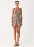 Tablo Drop Waist Mini Dress Check Print