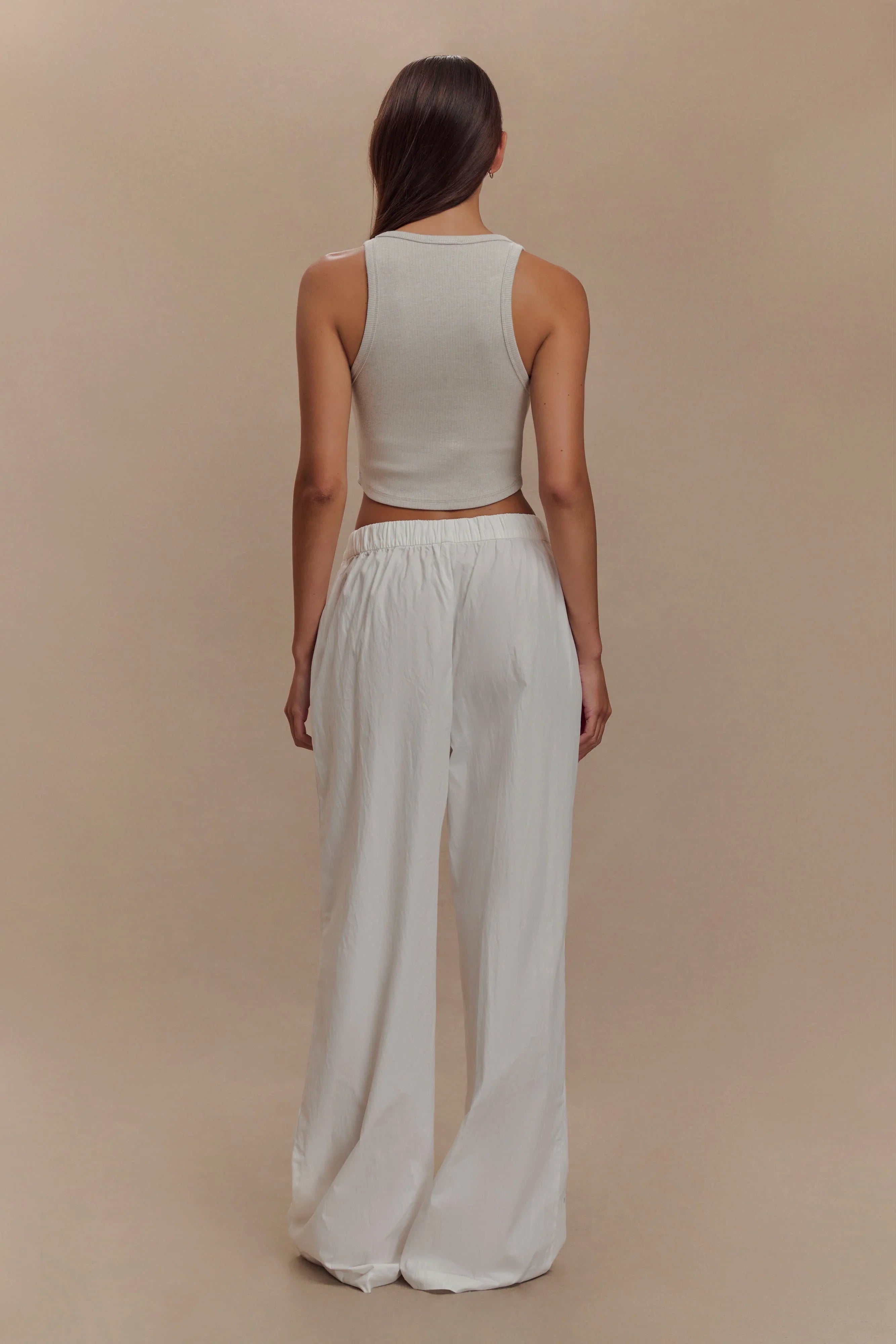 Campbell Cotton Wide Leg Pants White