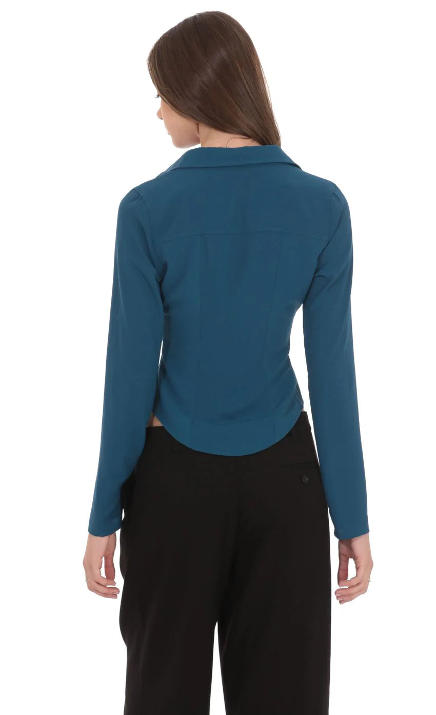 Button Up Shirt in Teal