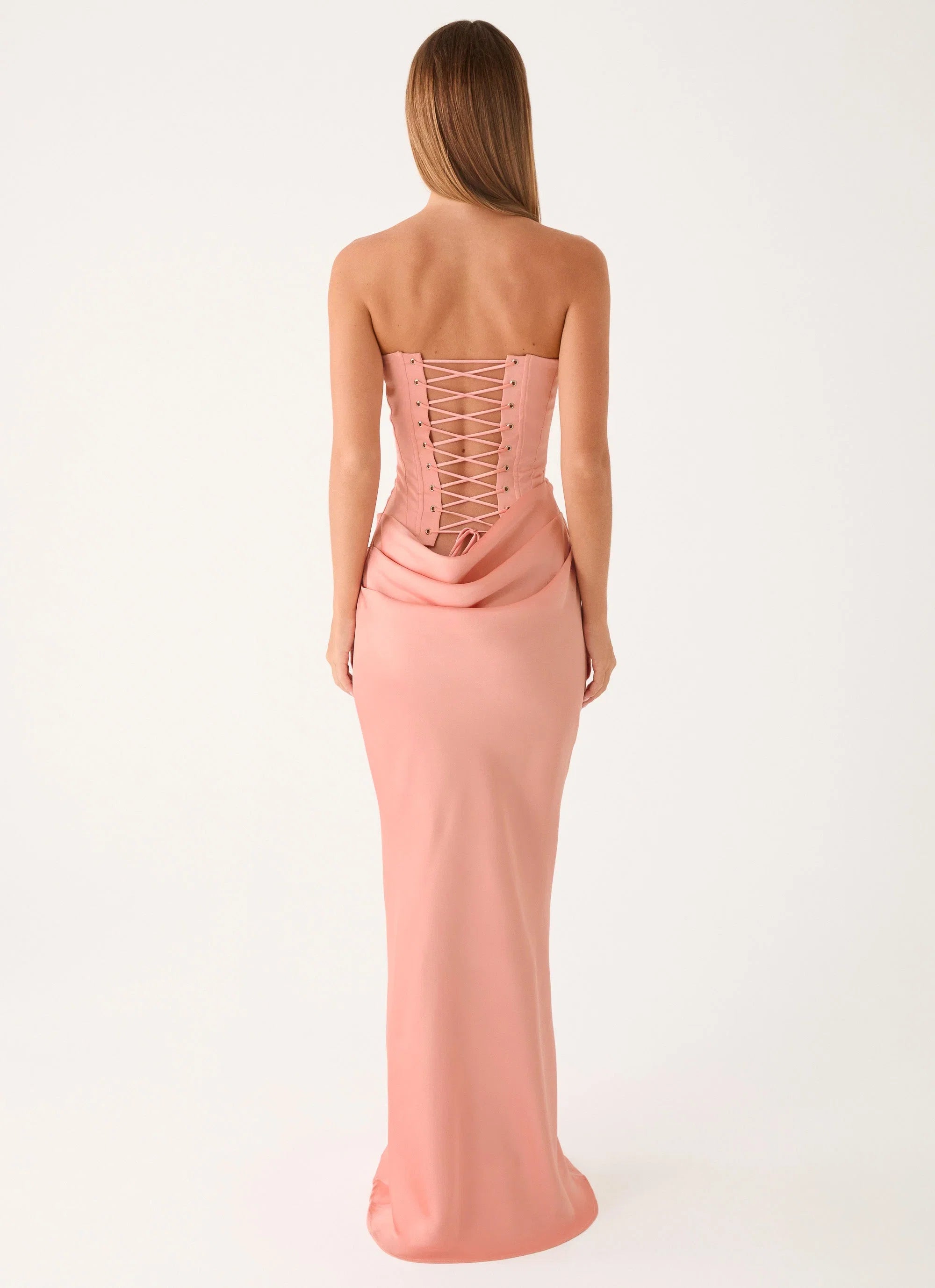 Adara Corset Maxi Dress Peach