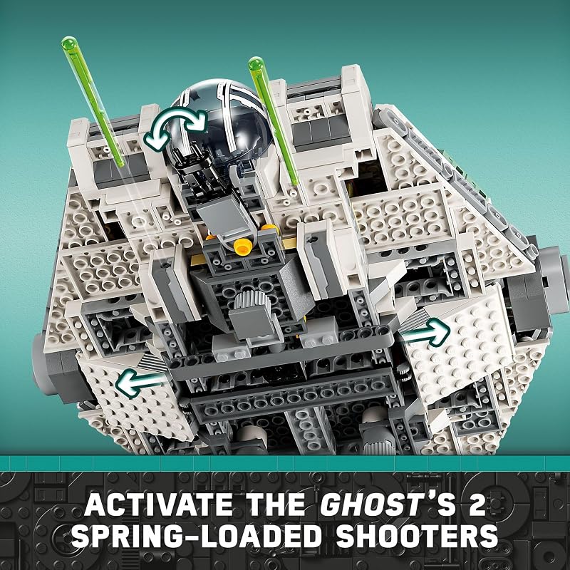 LEGO Star Wars Ahsoka Ghost and Phantom II Spaceship Toy Star Wars Building Toys Set for Kids Boys Girls Ages 10 Gifts for Birthdays 5 Minifigures 75357