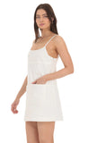 Front Pocket Dress in White