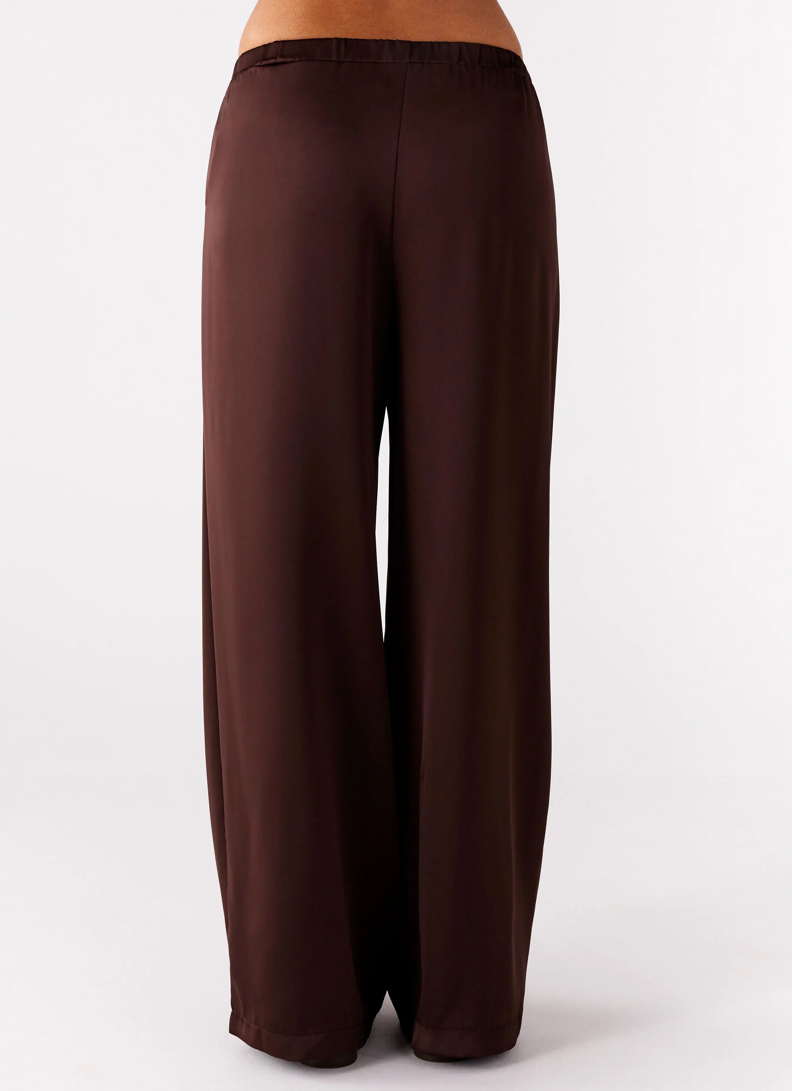 Palm Cove Satin Pants Chocolate