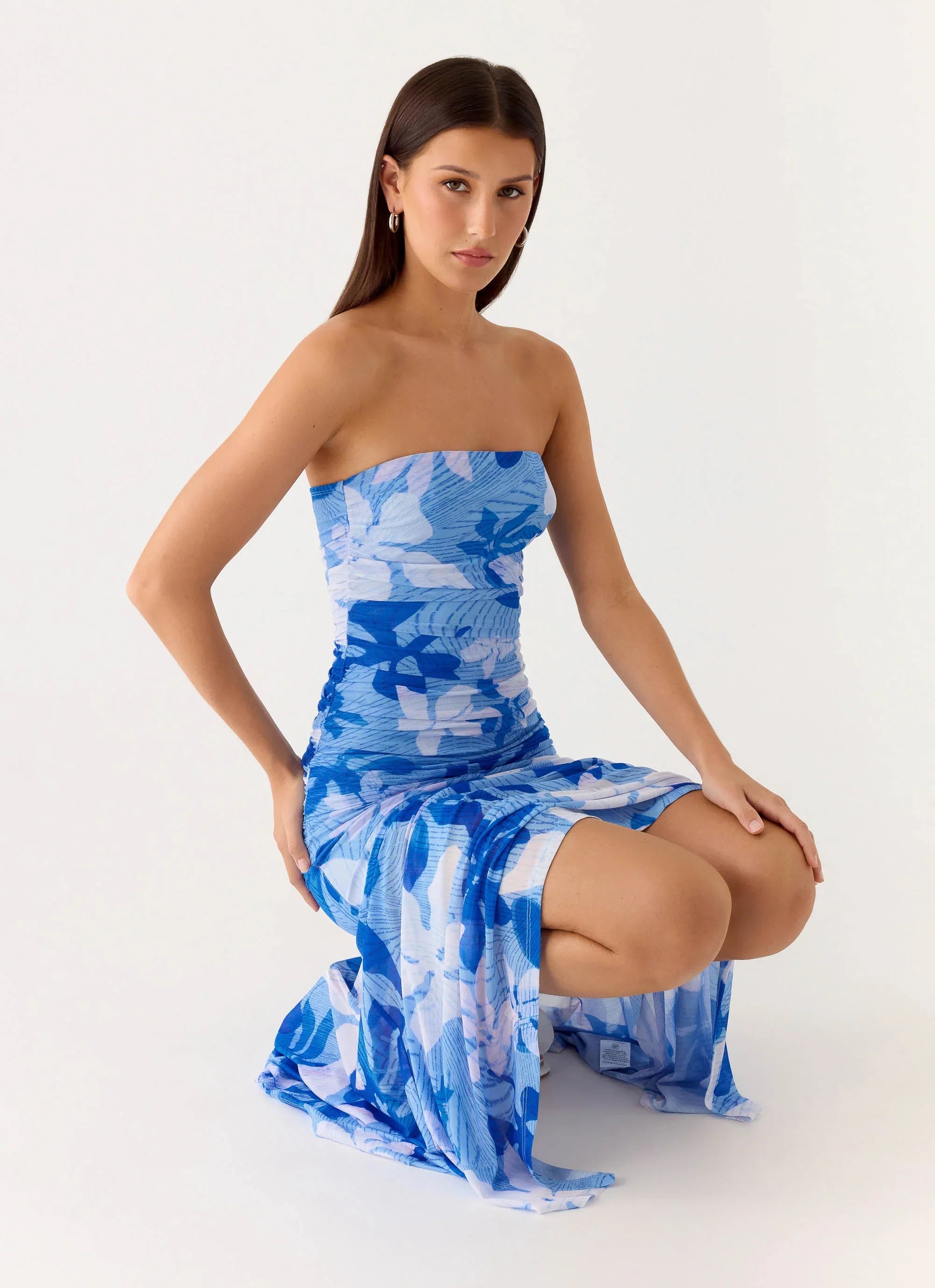 Lo Siento Midi Dress Indigo Garden
