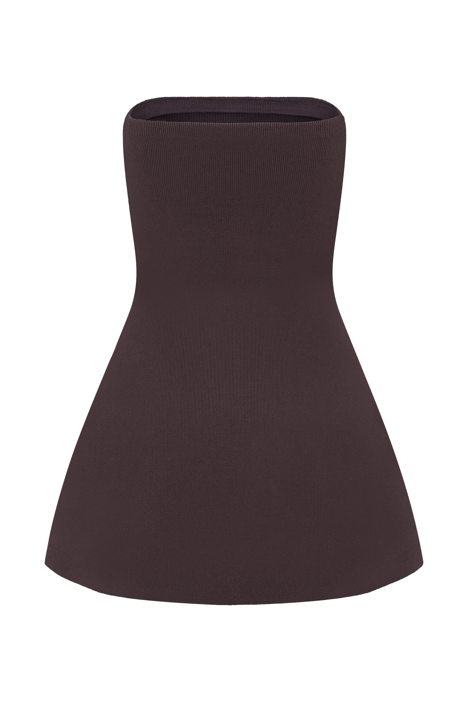 Anette Bandage Knit Strapless Top Chocolate