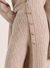 Taupe Cable Knitted Trousers