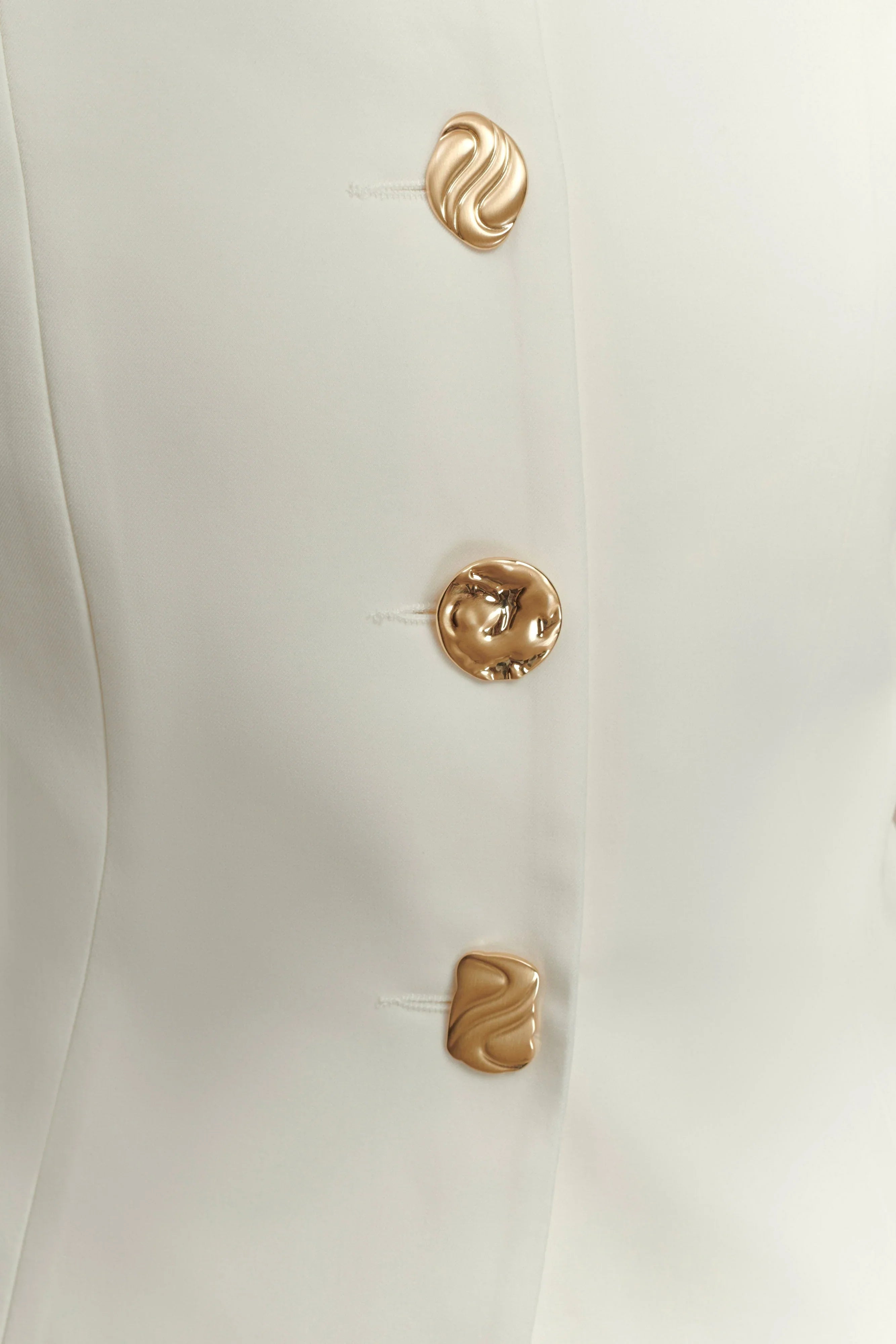 Asia Mixed Button Blazer Ivory
