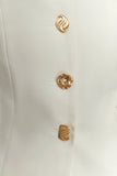 Asia Mixed Button Blazer Ivory
