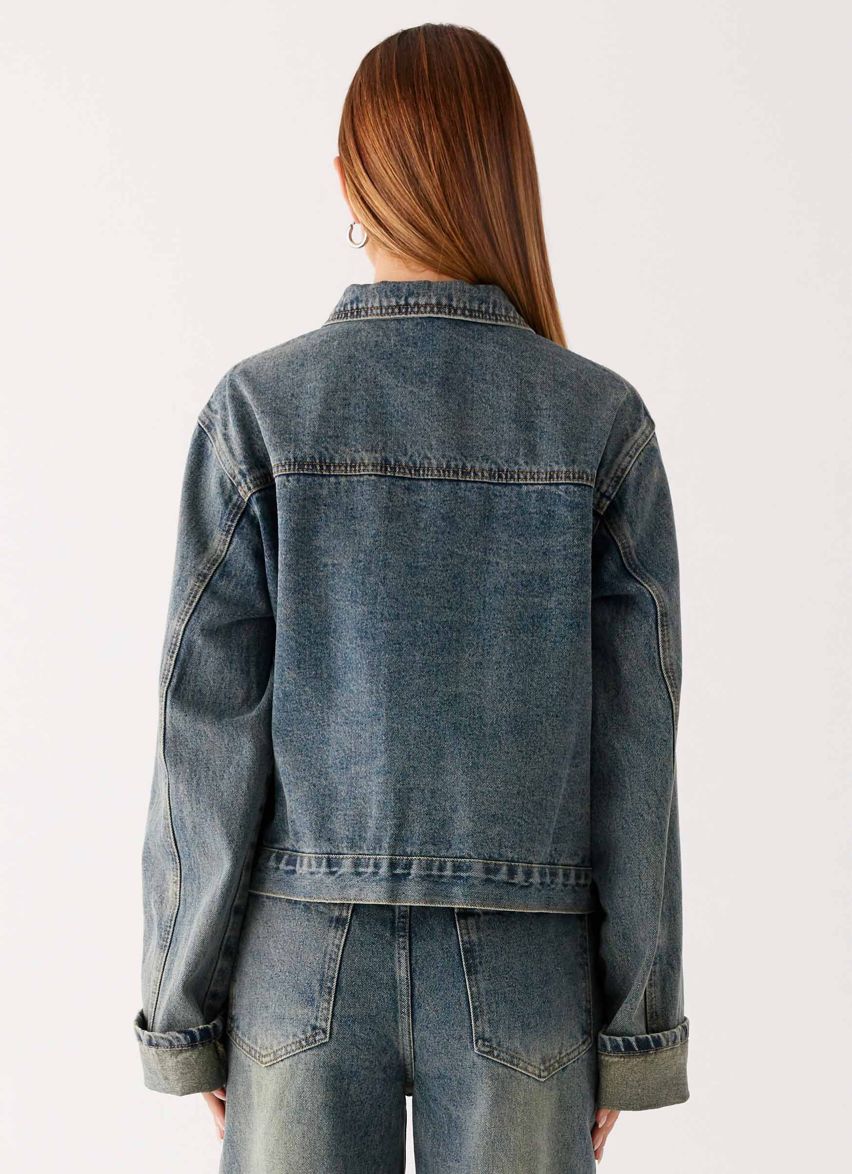 Back Again Oversized Denim Jacket Dirty Wash