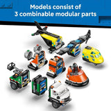 LEGO City Airplane Service Truck Hovercraft Remix Building Toy for Kids Mix Match Emergency Vehicle Truck Toys for Pretend Play Gift Idea for Boys Girls Ages 7 60505