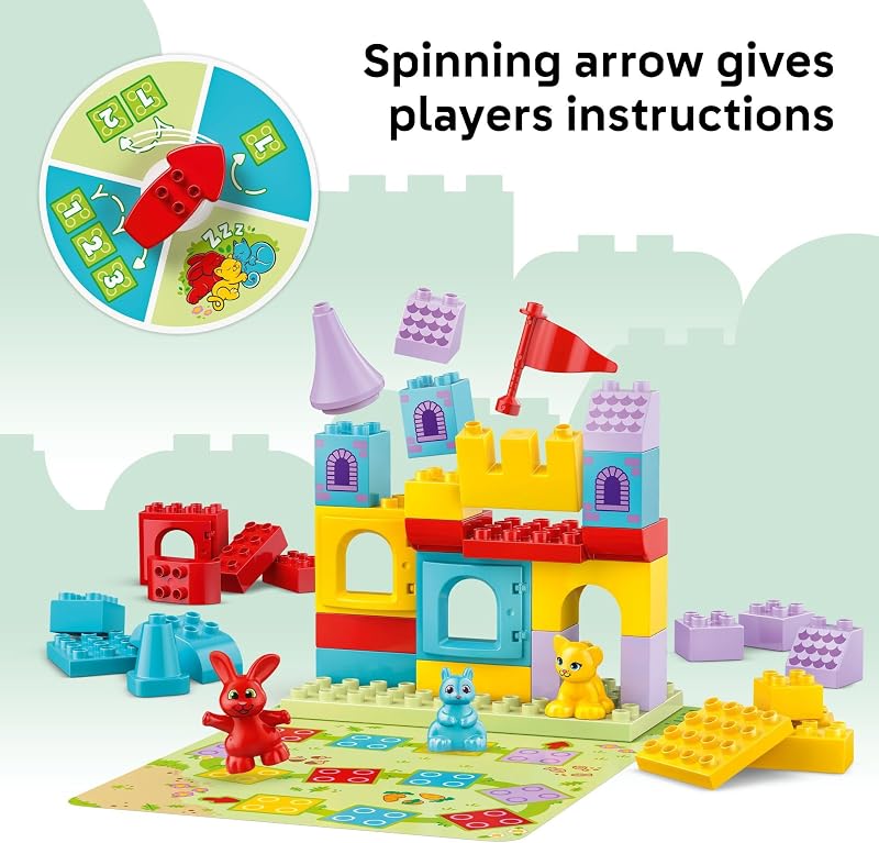 LEGO DUPLO Hopsys Castle Game Building Toy for Pretend Play Learning Education Play Set for Boys Girls Ages 3 Toddlers Learn Skills Through Play Gift Idea for Family Game Night 10450