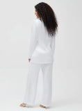 White Satin Wide Leg Trouser