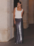 Silver Sequin Maxi Skirt Odell