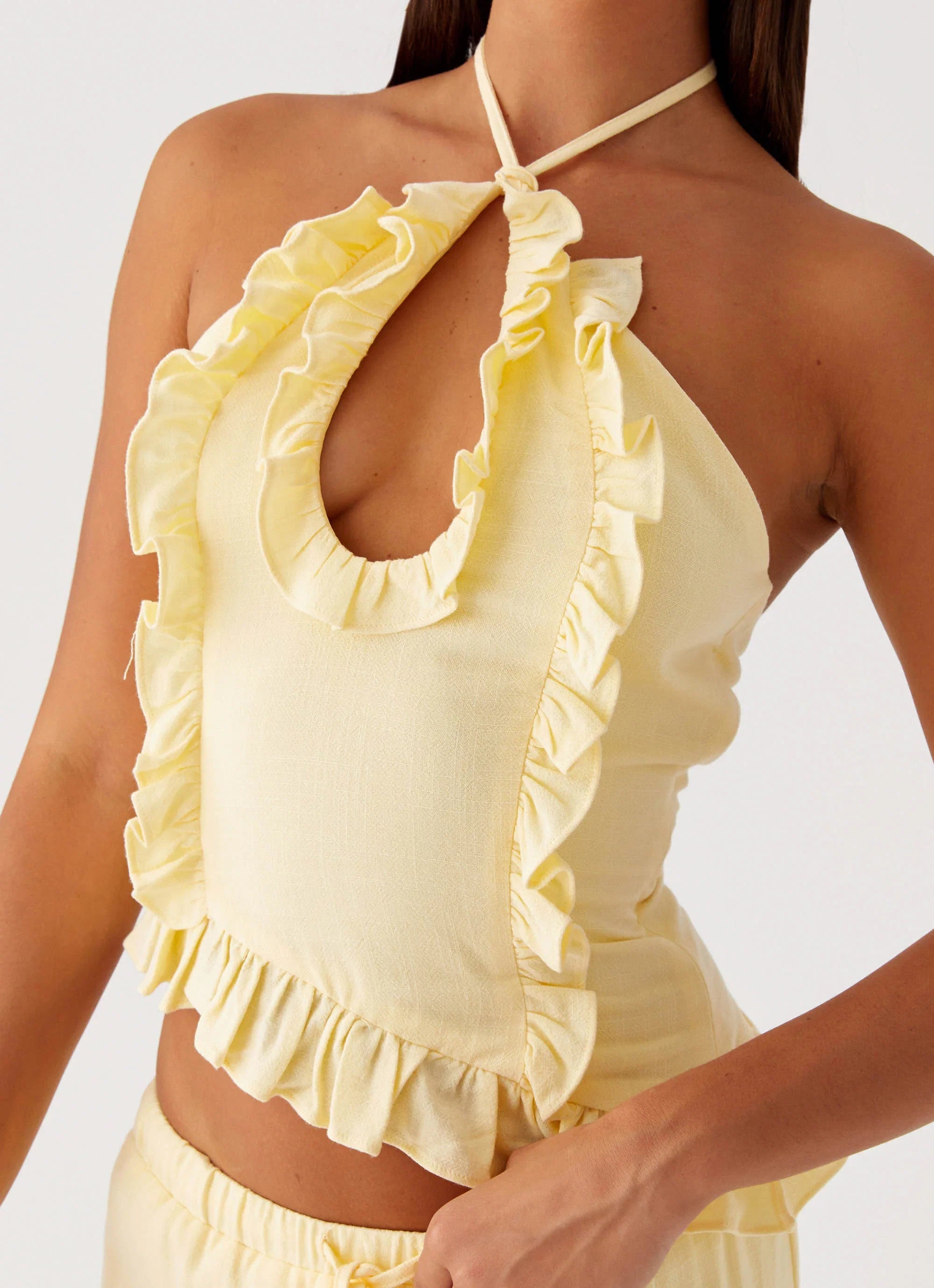 Mariella Linen Top Yellow