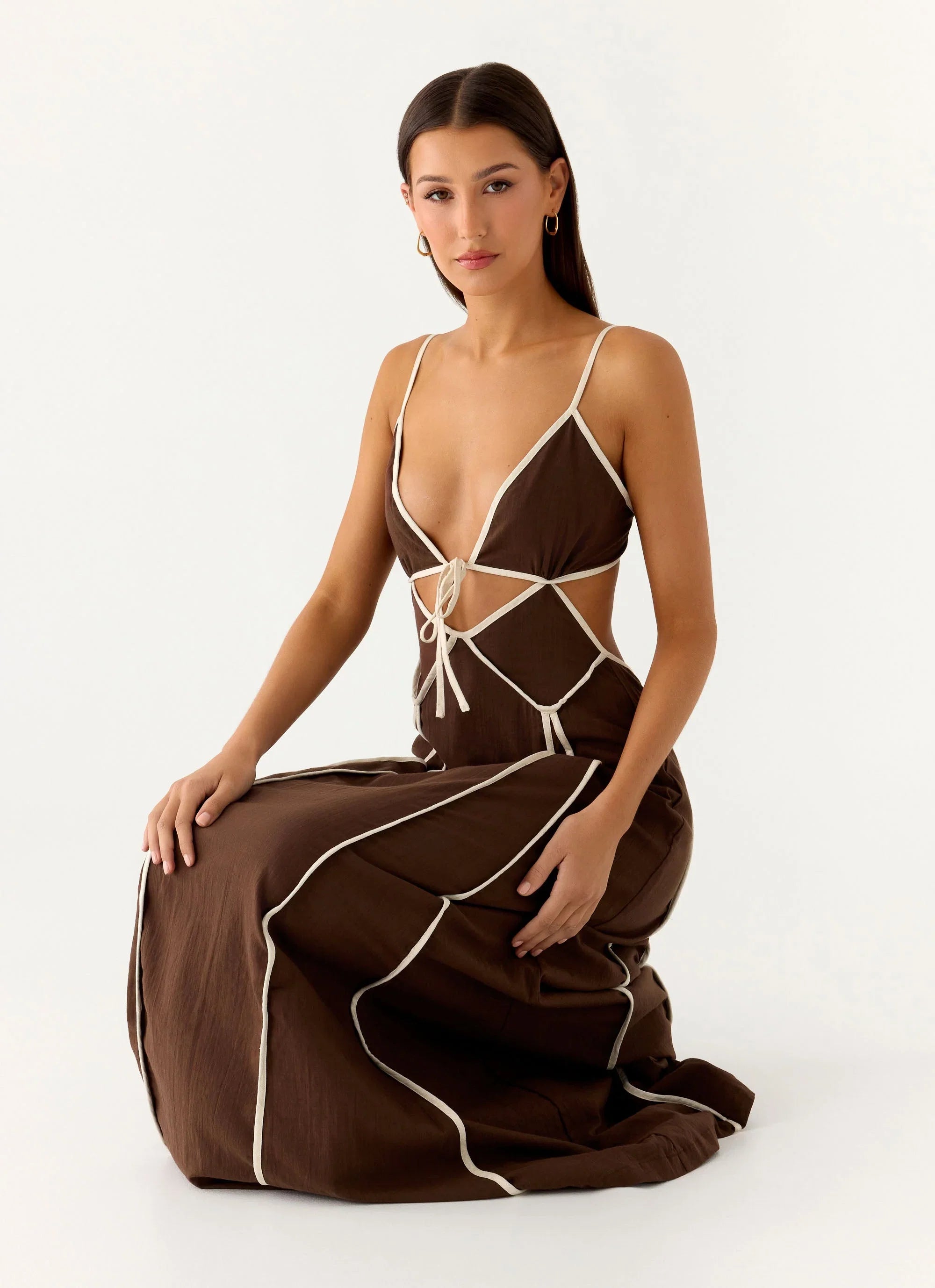 Kerli Maxi Dress Cool Chocolate