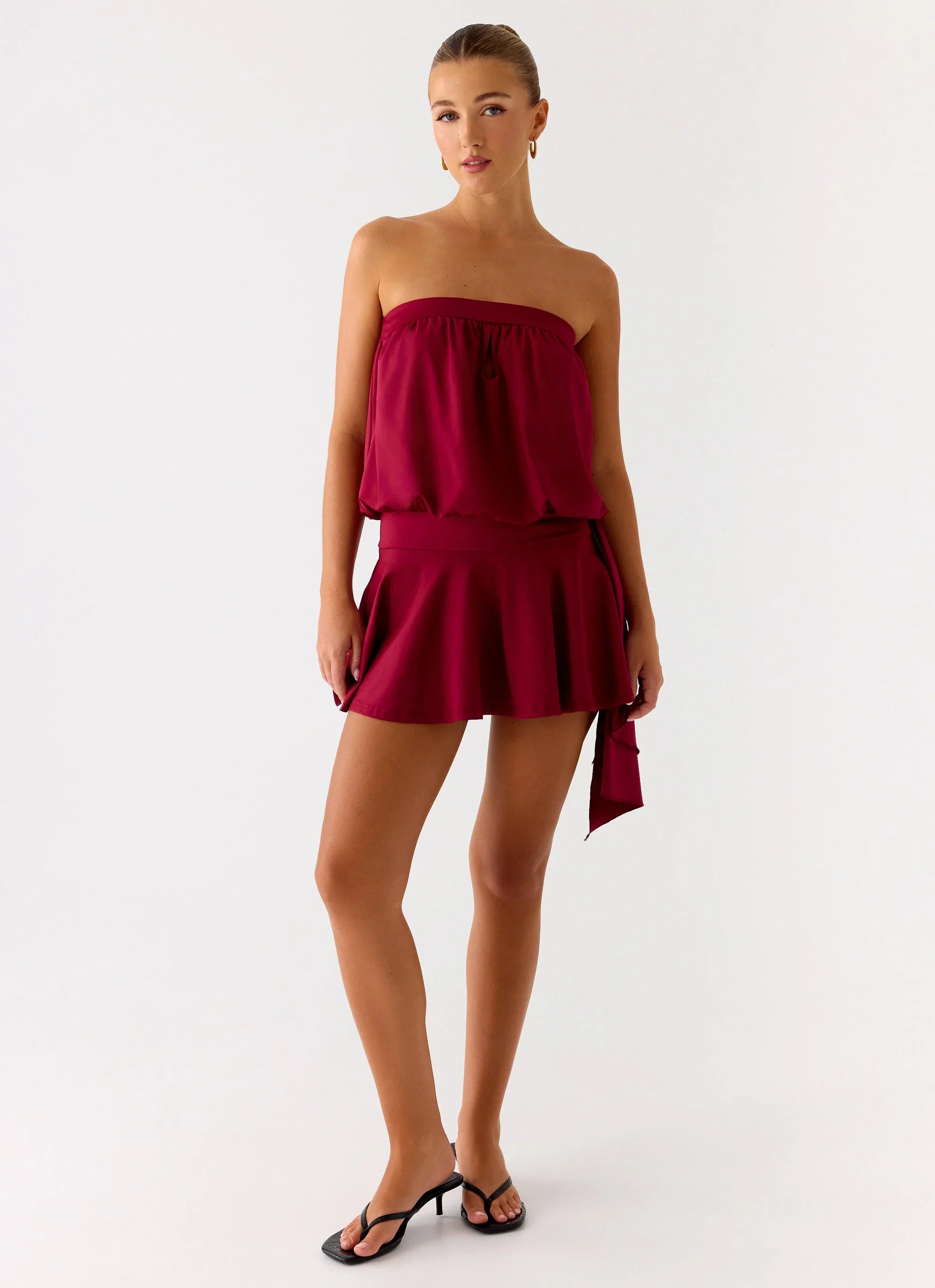 Forever Young Mini Dress Dark Cherry