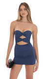 Double Twist Cutout Dress in Navy