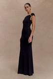 Kinsley Slinky Maxi Dress With Hardware Black