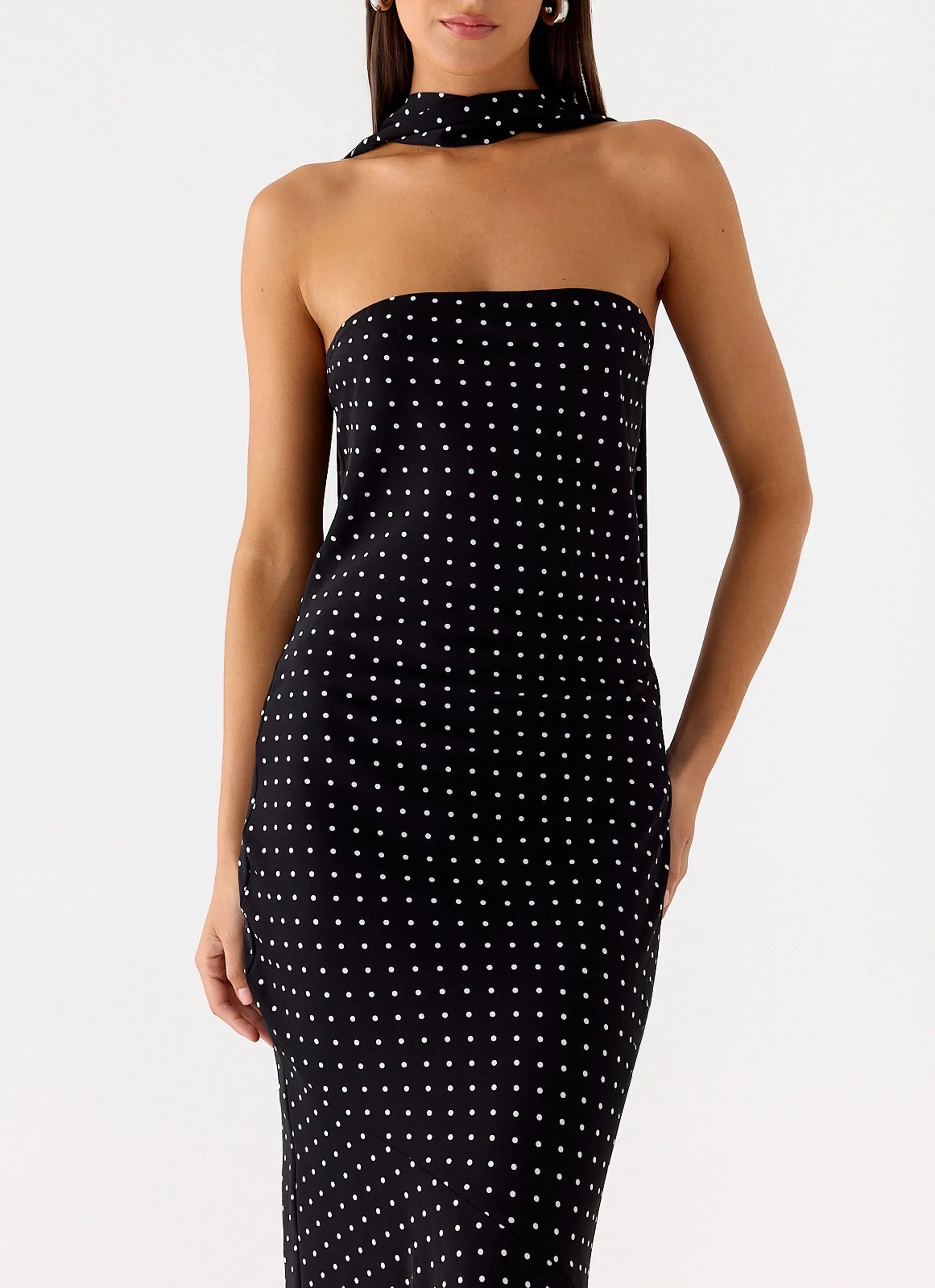 Under The Pagoda Maxi Dress Black Polkadot