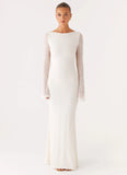 Ethereal Long Sleeve Maxi Dress Ivory