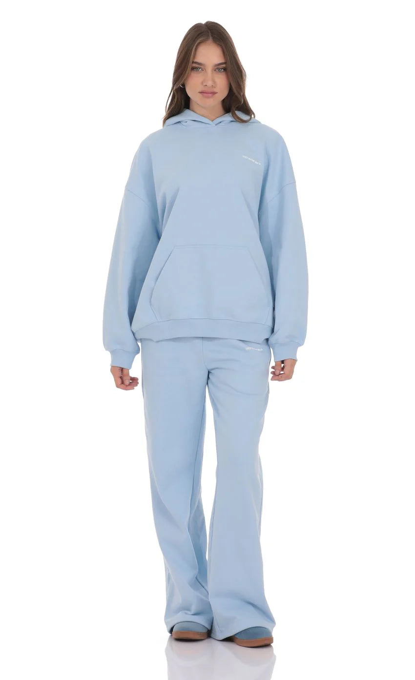 Oversized Lucy Hoodie in Light Blue