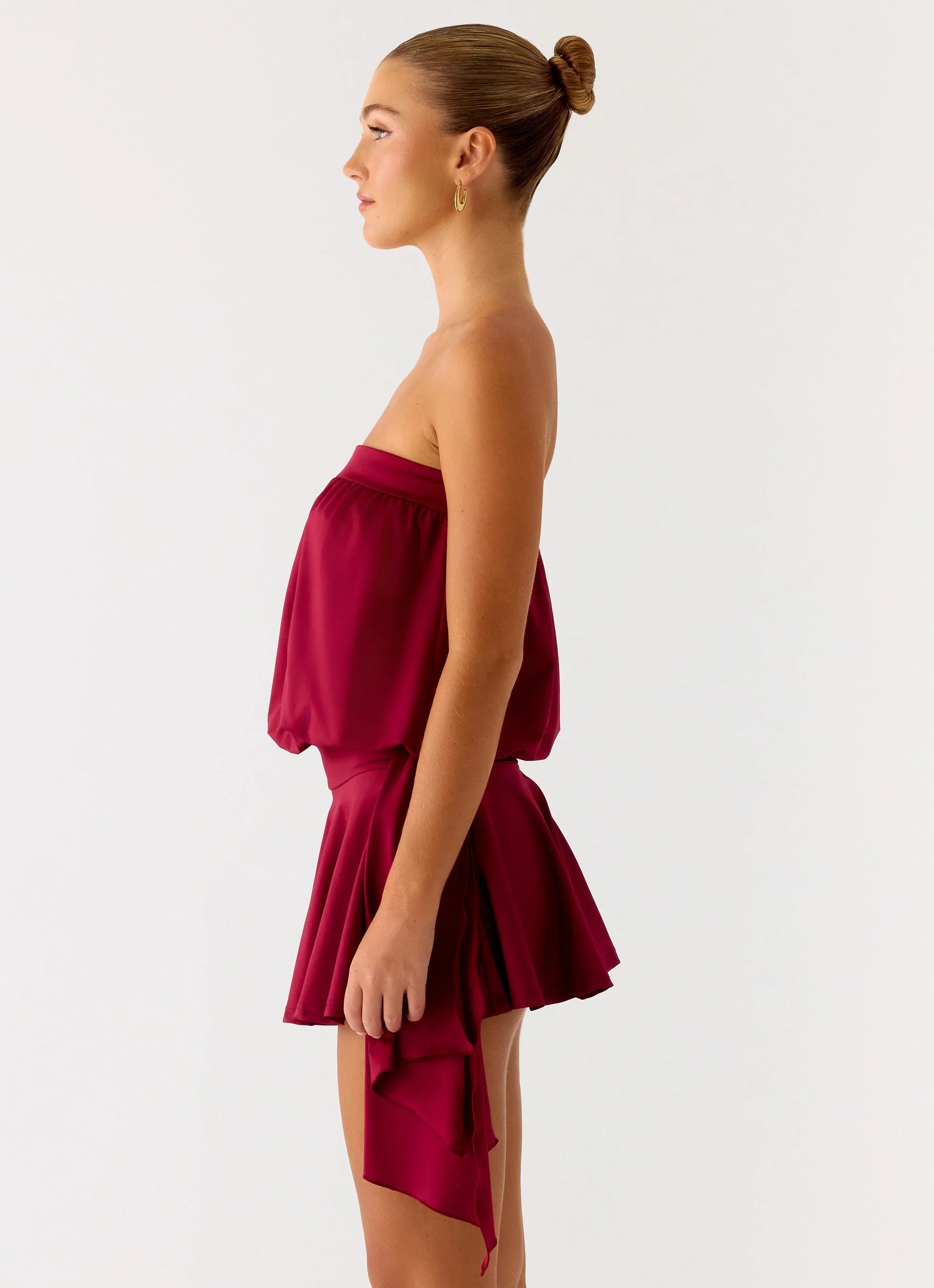 Forever Young Mini Dress Dark Cherry