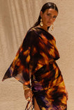 Elysia Smoke Print Asymmetric Crop Top