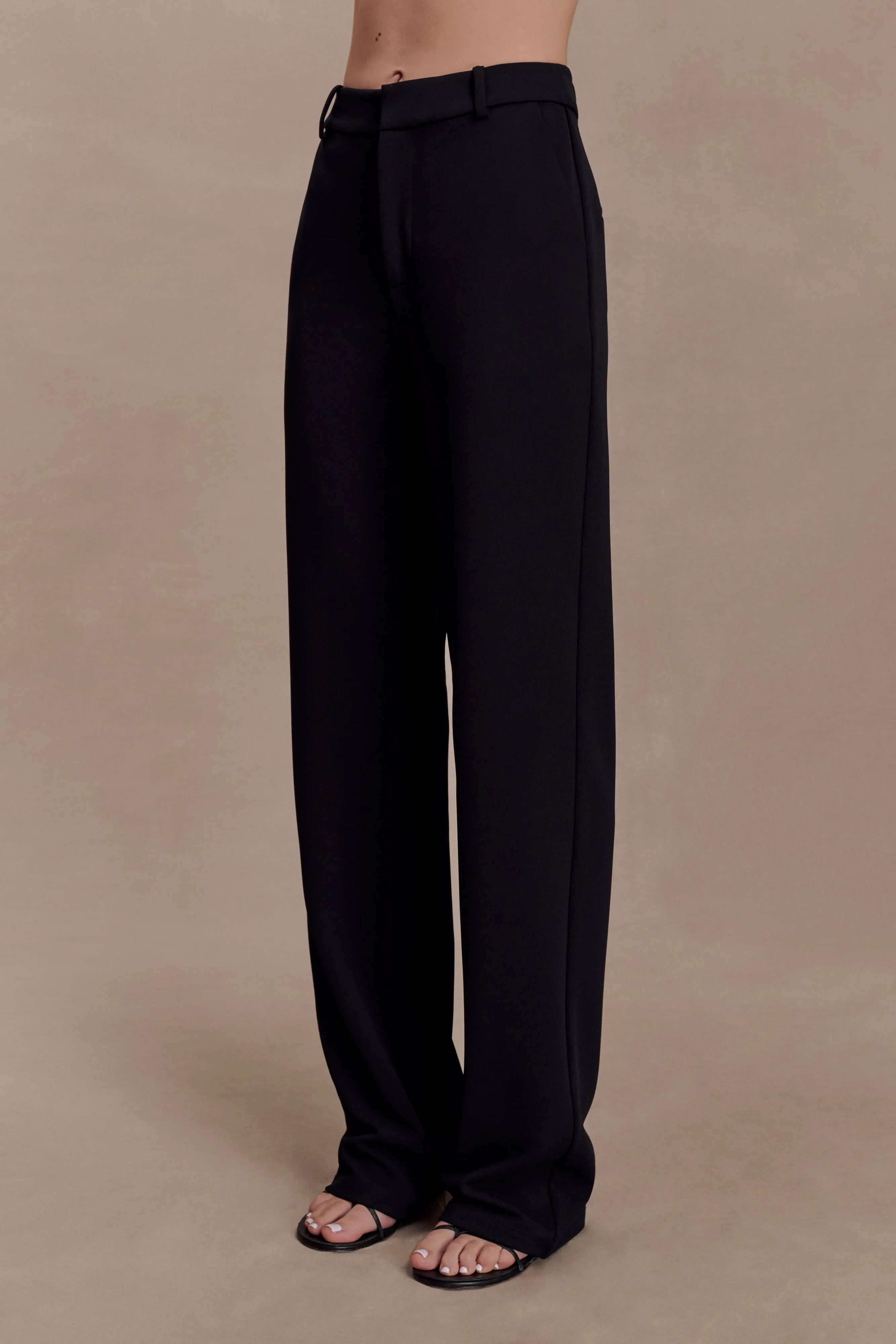Maude Crepe Straight Leg Pants Black