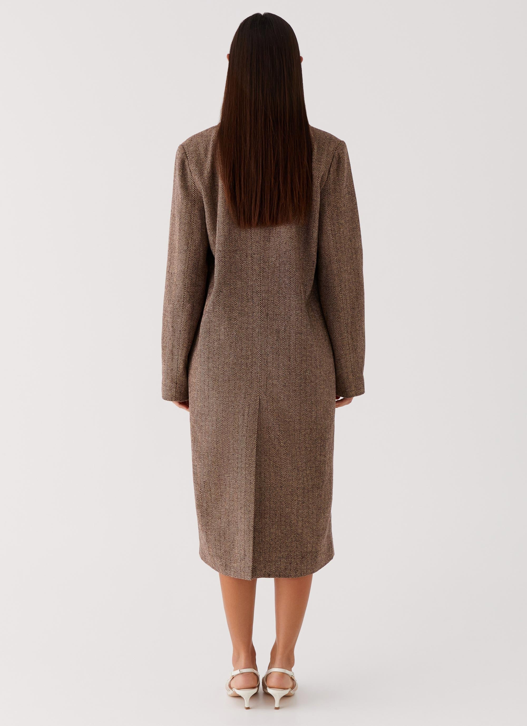 Since Way Back Longline Coat Brown