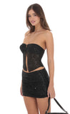 Sequin Strapless Two Piece Set in Black