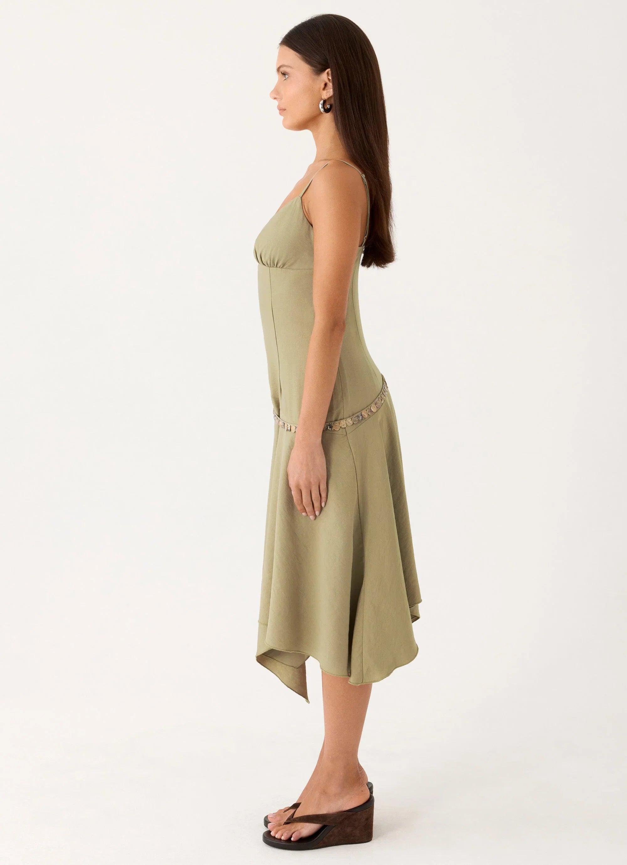 Lazure Midi Dress Pale Olive