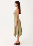 Lazure Midi Dress Pale Olive