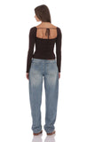 Faded Barrel Jeans in Washed Denim