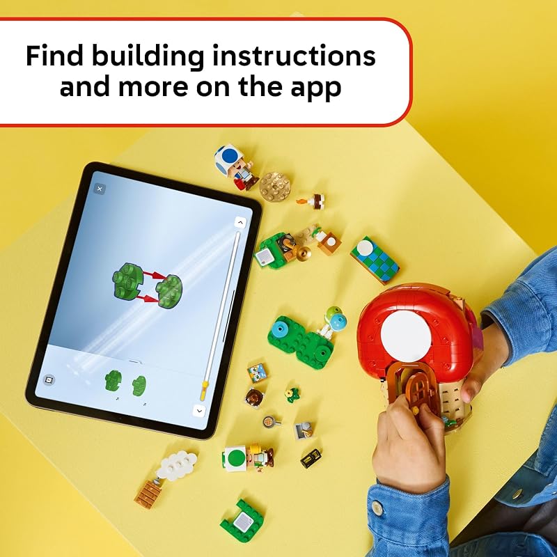 LEGO Super Mario Party at Toads House Building Toy Pretend Play Set for Boys Girls Ages 7 Kids Building Blocks with Digital Action 2 Toad Toy Figures Gift Idea for Birthdays 72041
