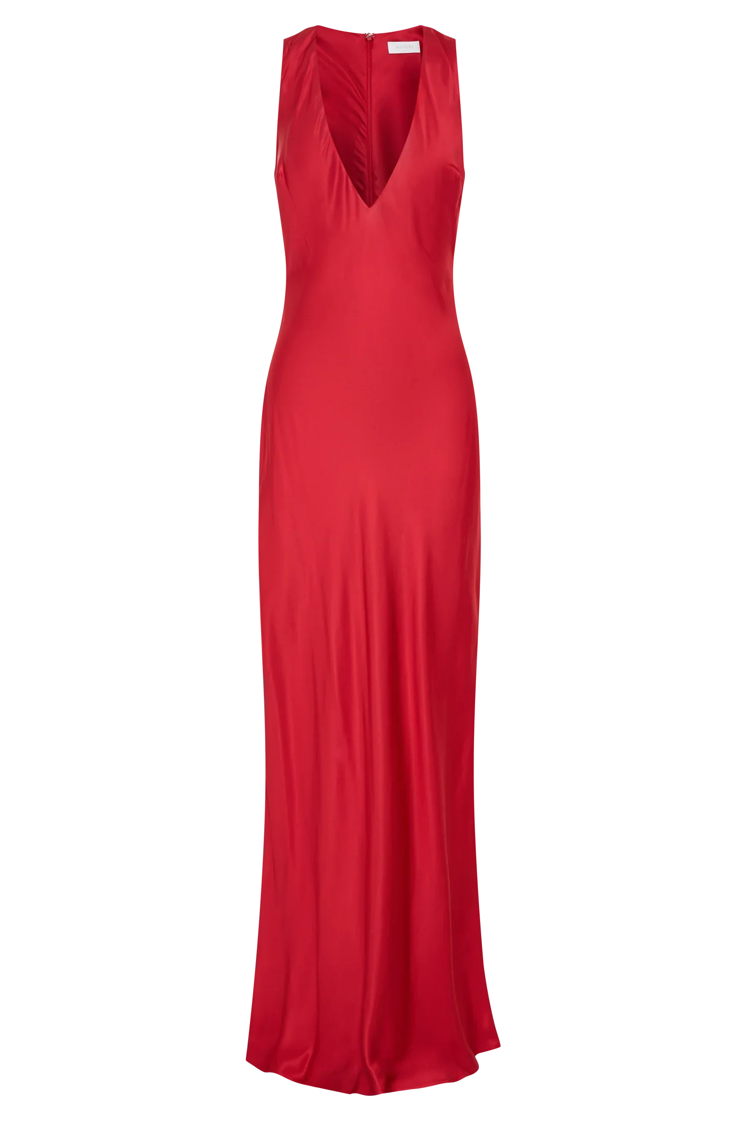 Esme Plunge Satin Maxi Dress Red