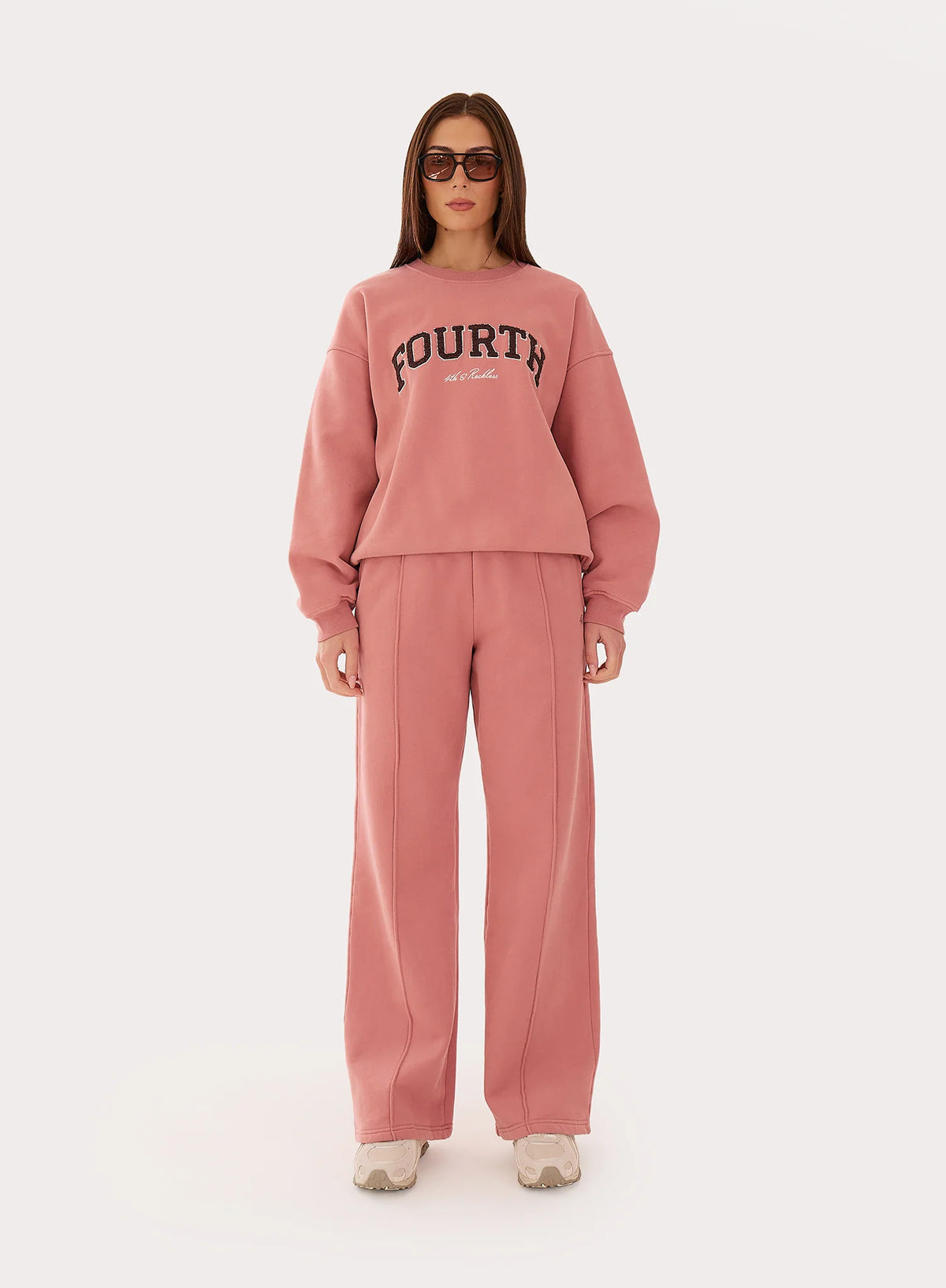 Pink 4th Wide Leg Branded Joggers