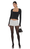 Sequin Mini Shorts in Silver