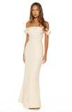 Ella Cream Crepe Formal Maxi Dress