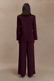 Arlo Wide Leg Suiting Trouser Mahogany