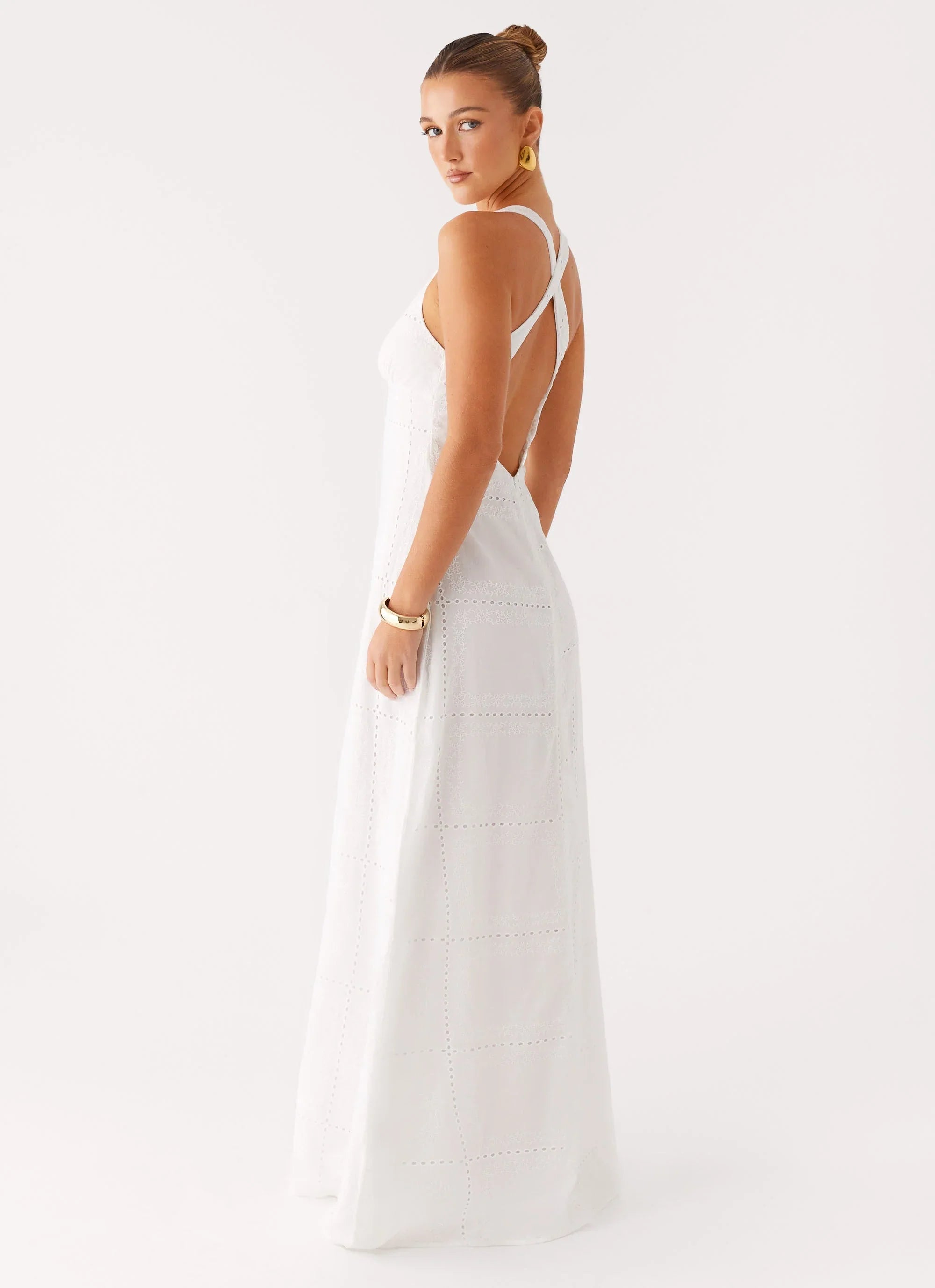 Kiana Halter Maxi Dress White