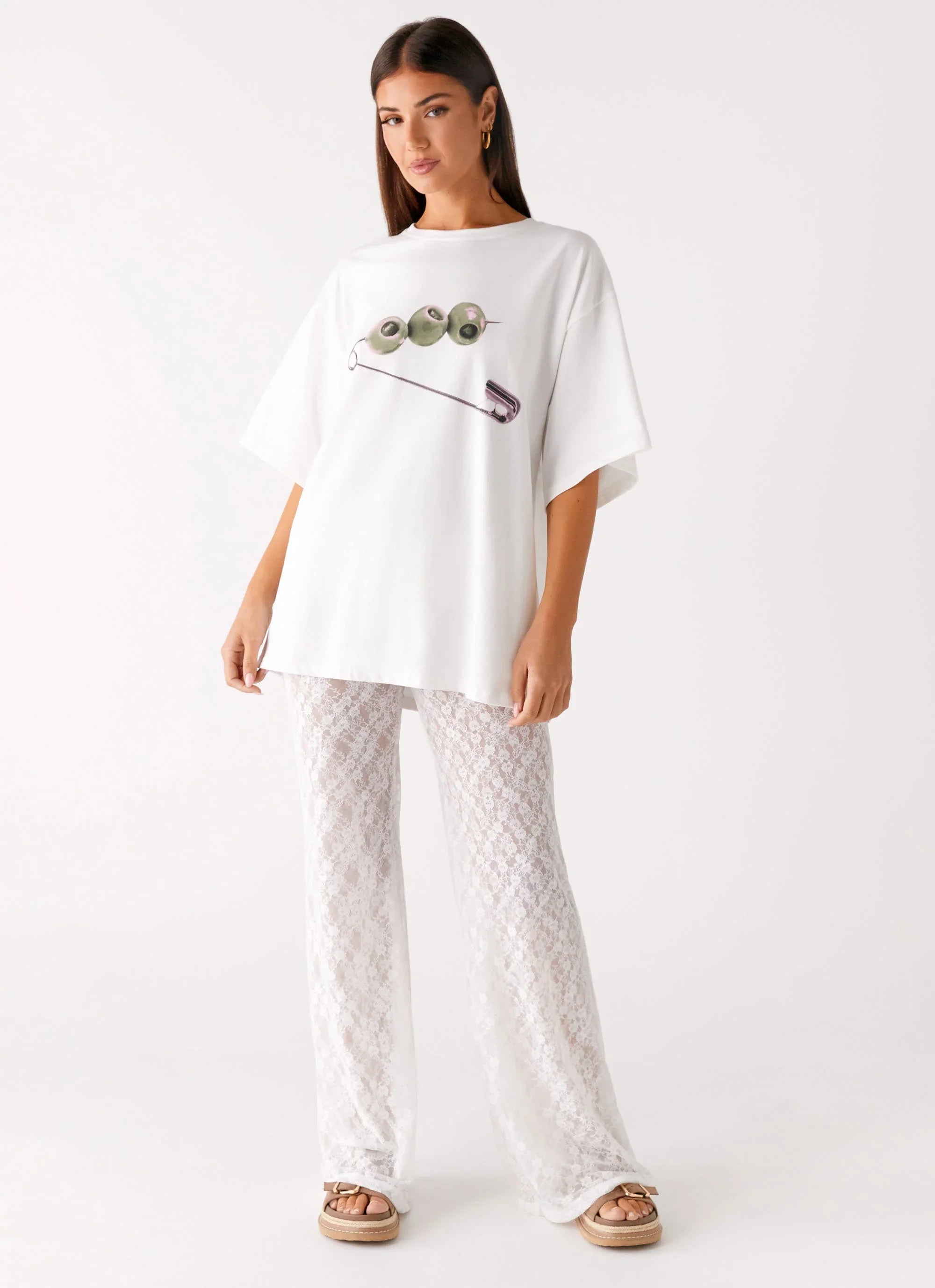 Matcha Lace Pants White