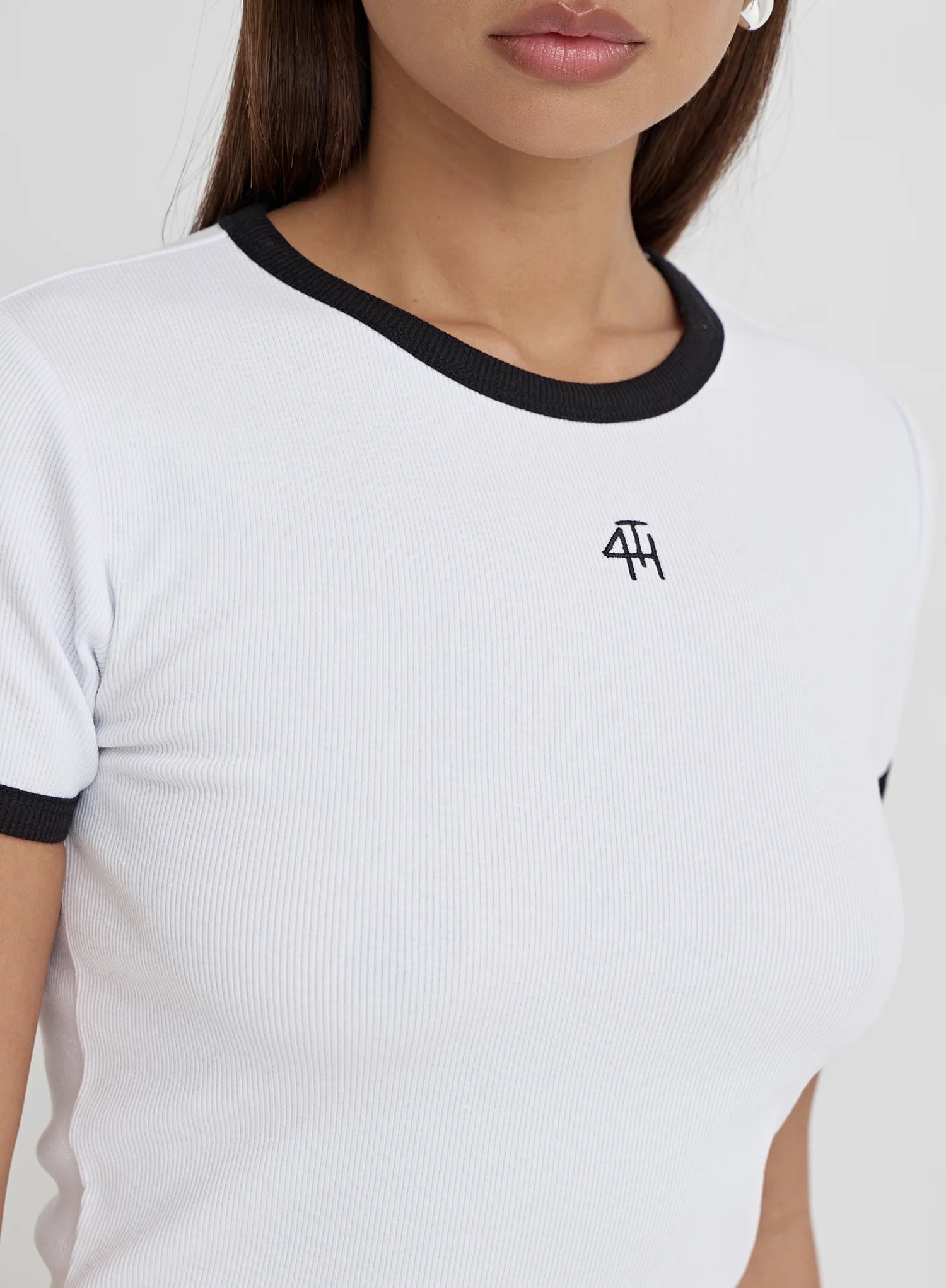 White Fourth Logo Baby Tee