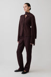 Lara Knit Cardigan With Scarf Chocolate