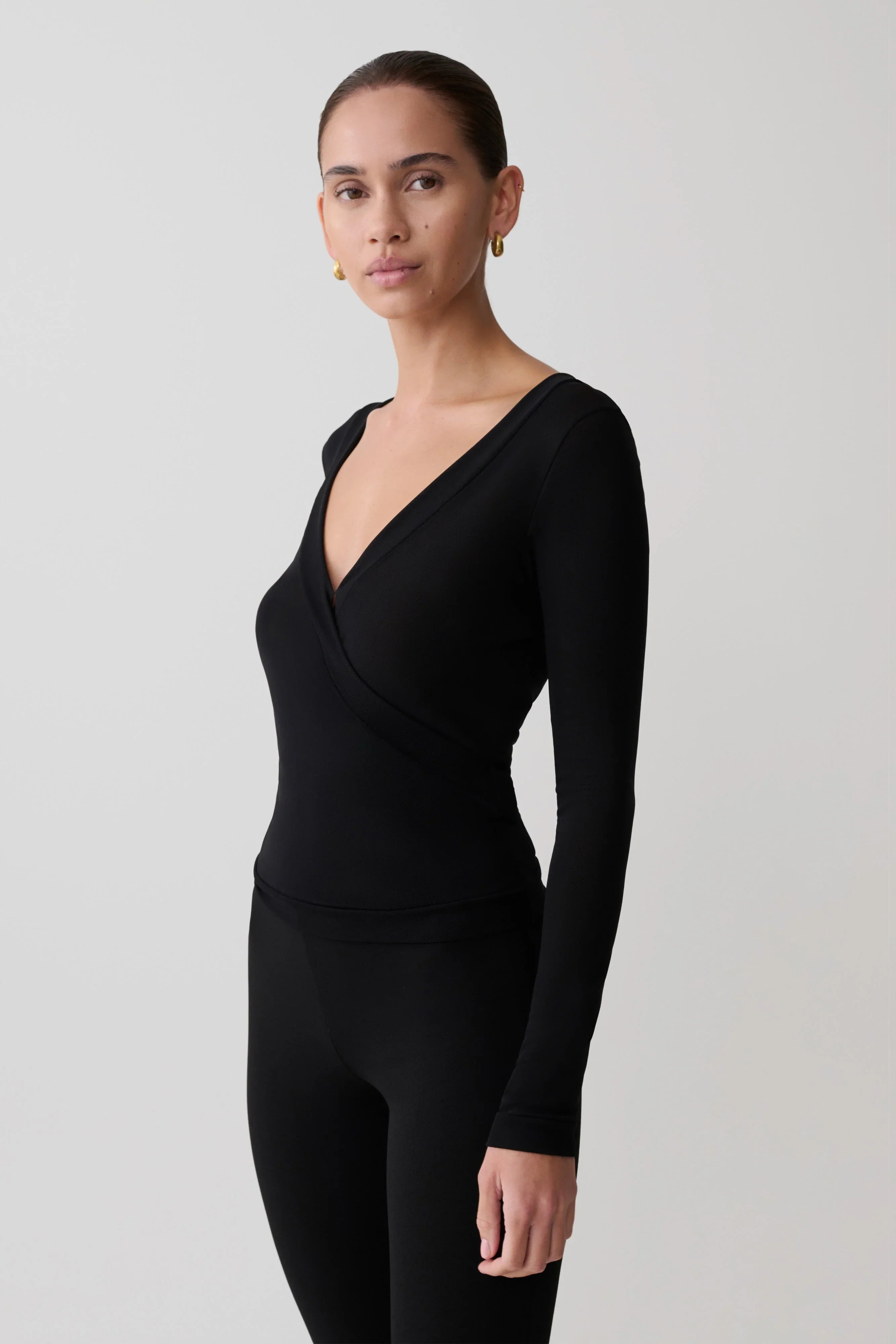 Lumi Long Sleeve Mesh Top Black