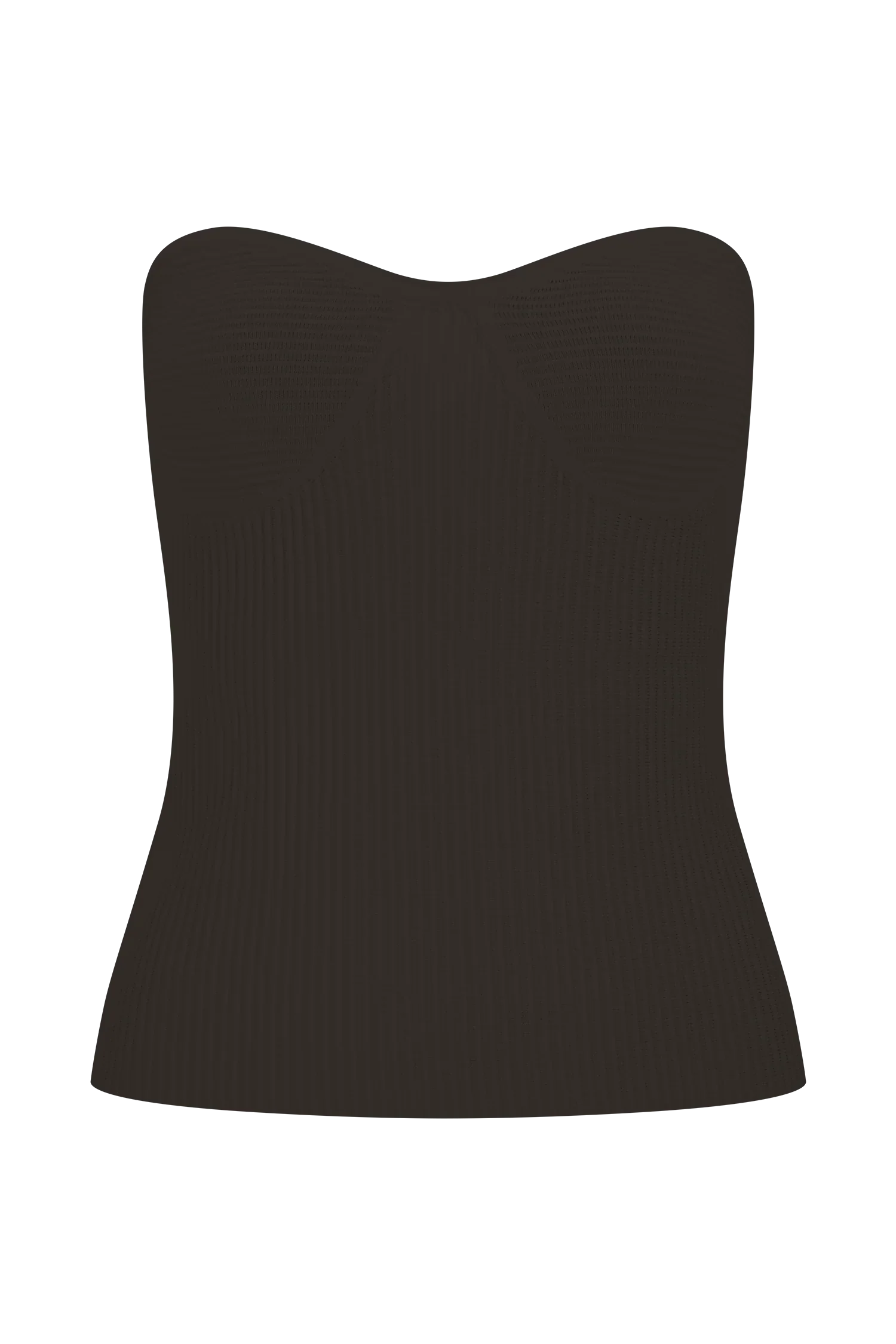 Elodie Strapless Cupped Knit Top Chocolate