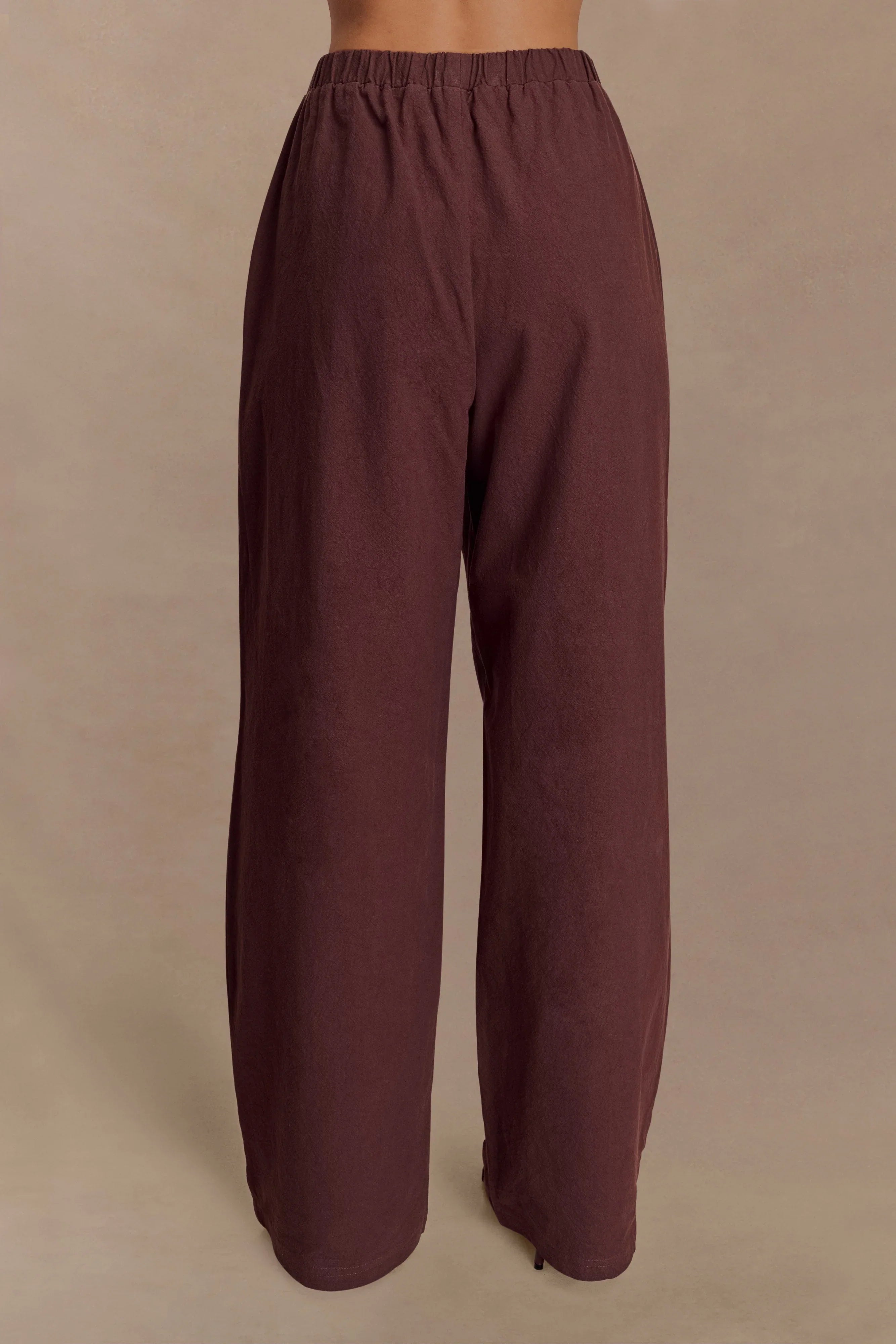 Janayia Cotton Wide Leg Pants Dark Espresso