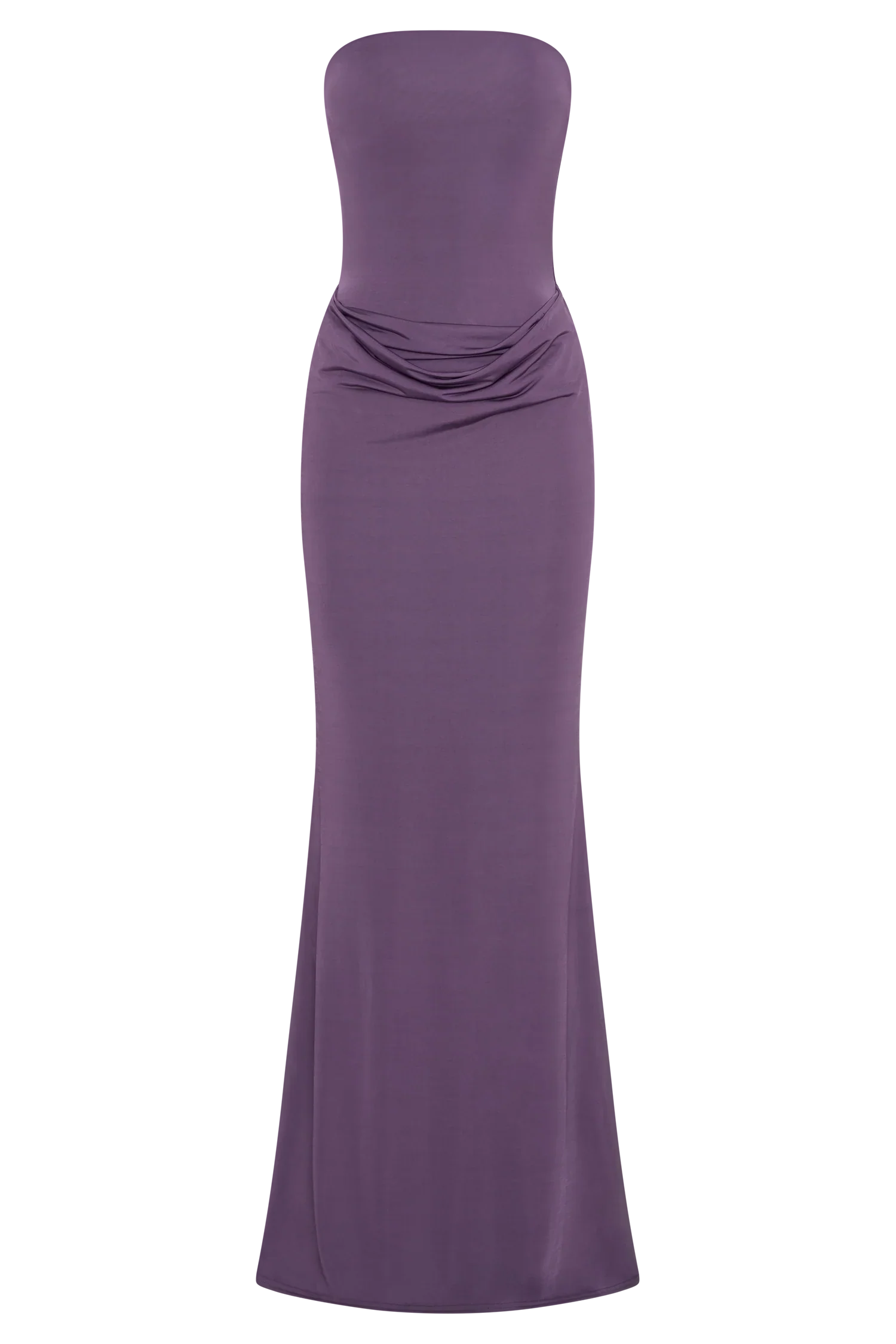Madison Strapless Slinky Maxi Dress Purple