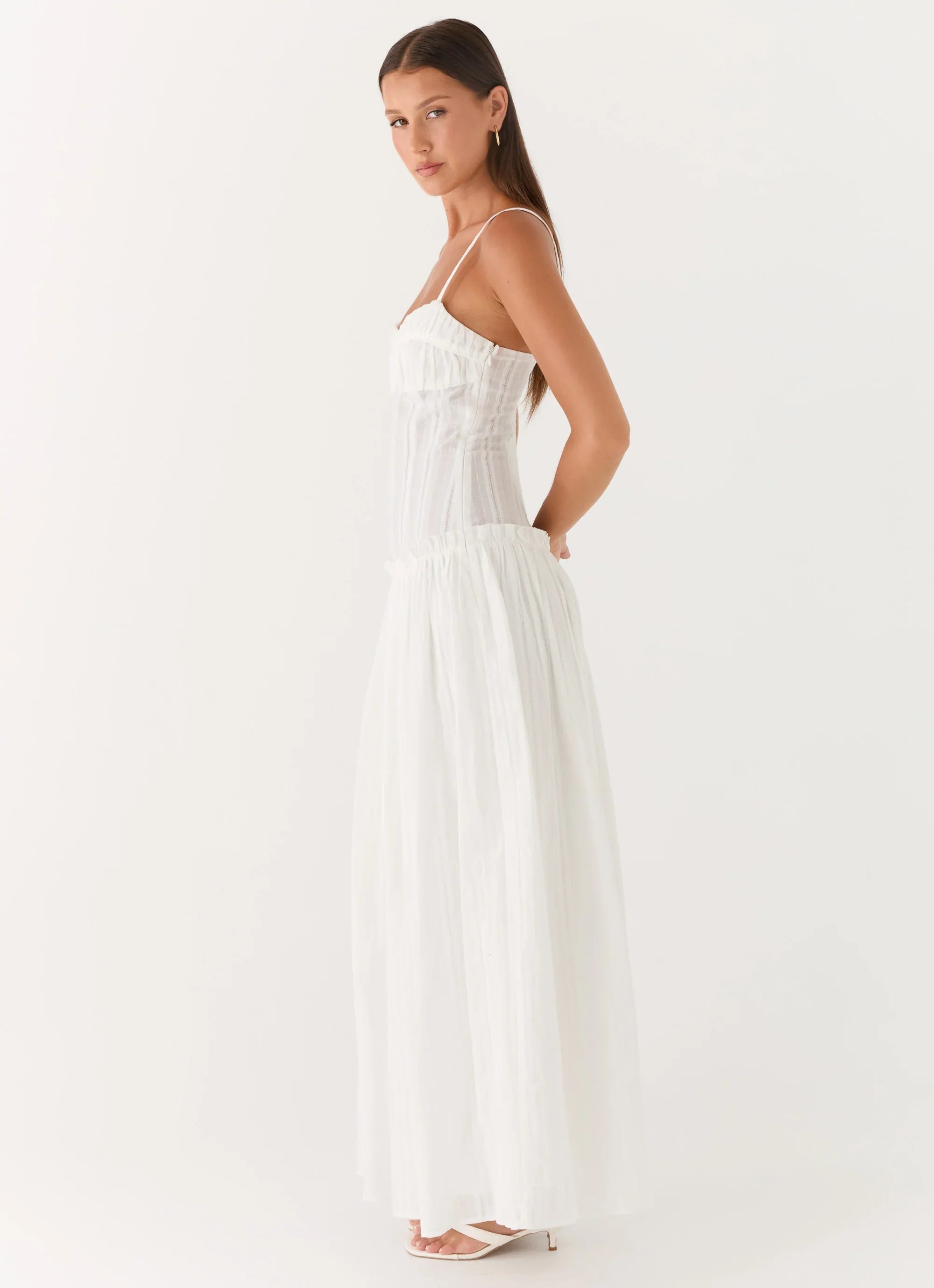 Jacinda Drop Waist Maxi Dress Ivory