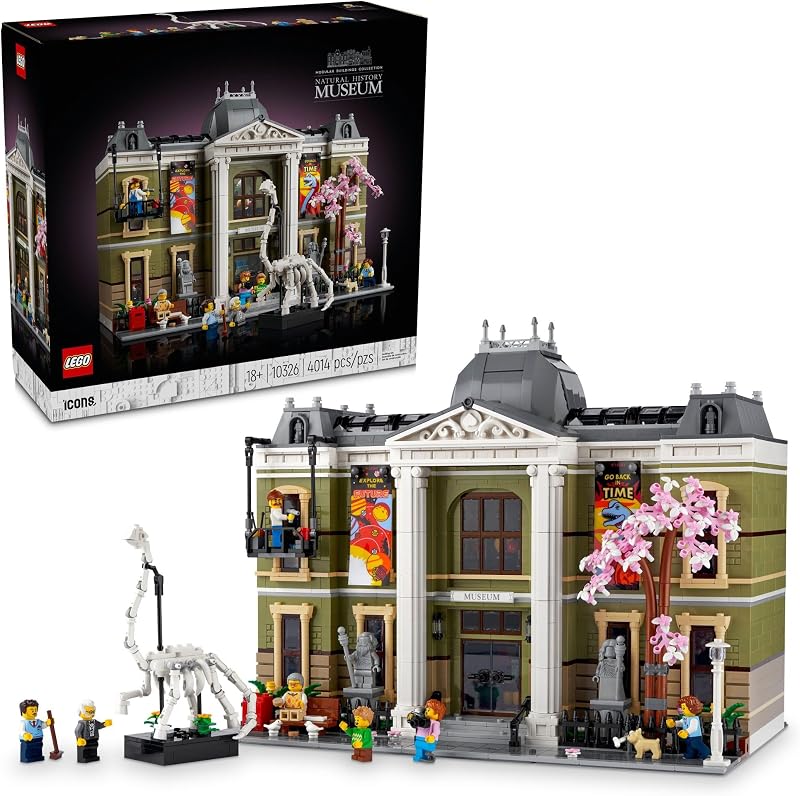 LEGO Icons Natural History Museum Building Kit for Adults Build and Display Gift Idea for Lovers of Museums Dinosaurs Science and Geology Addition to the Modular Buildings Collection 10326